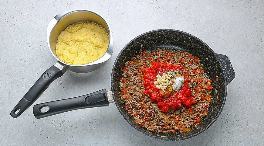 Баклажаны, фаршированные фаршем и кускусом
