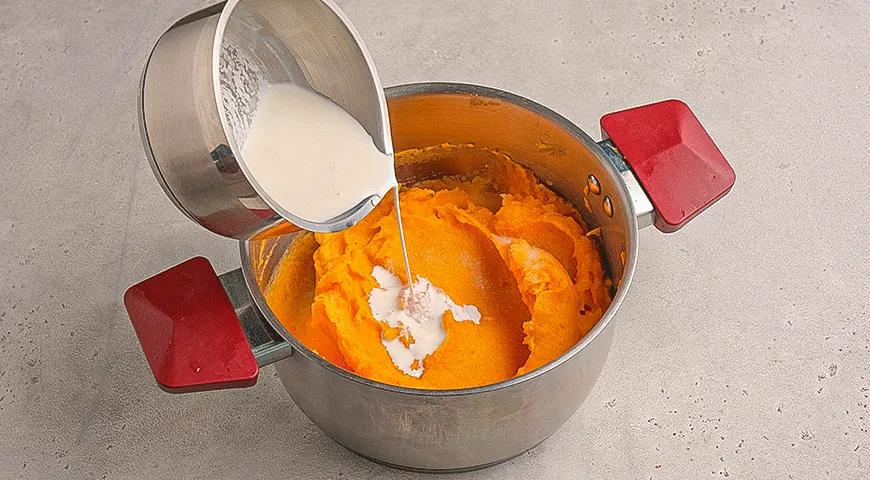 Пюре из батата и картофеля с печеным чесноком