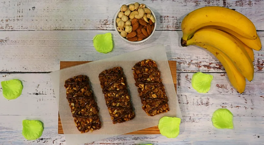 Кокосово-банановые злаковые батончики