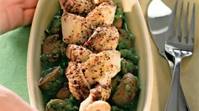 Рецепты с рыбой, морепродуктами и шампиньонами