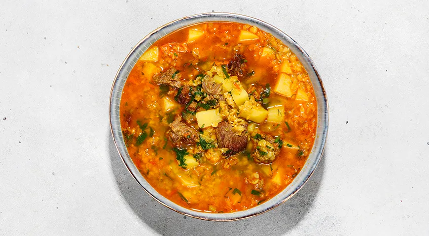 Суп с красной чечевицей и говядиной