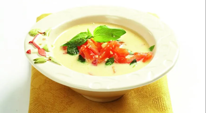 Сырный суп с помидорами