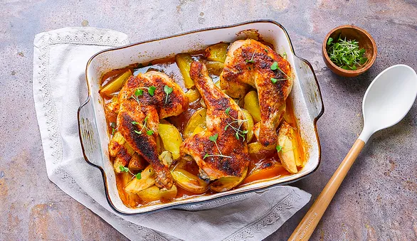 Курица с картошкой в пиве в духовке