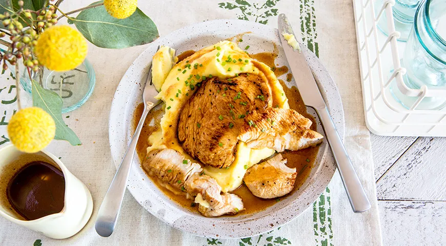 Рецепт эскалопа из филе индейки в мандариновом маринаде