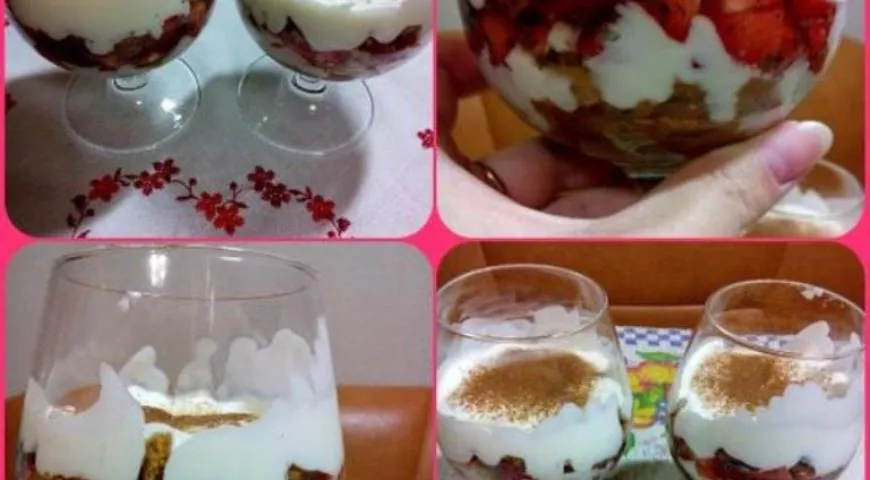 Как приготовить клубничный десерт "Наслаждение"