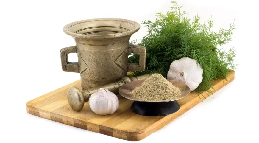 Уцхо-сунели с укропом и чесноком