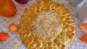 Пирог "Солнышко" с рисом и мясом