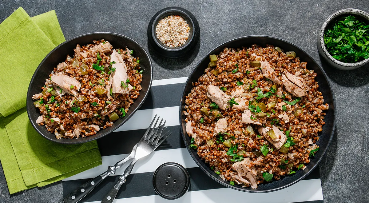 Гречка с тунцом