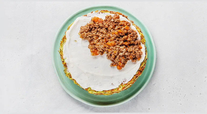 Кабачковый торт с фаршем
