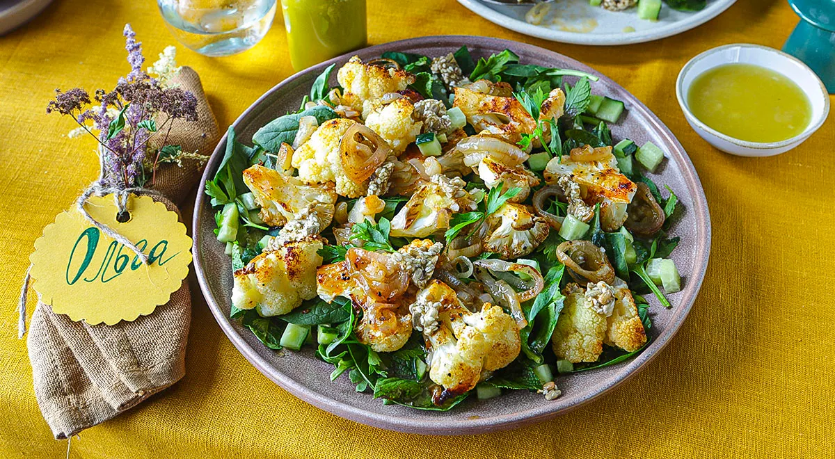 Жареный салат из цветной капусты