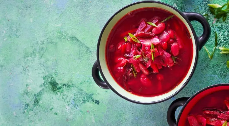 Постный борщ с черносливом и фасолью, рецепт