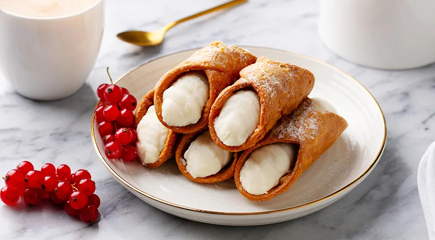 Хрустящие трубочки канноли с рикоттой