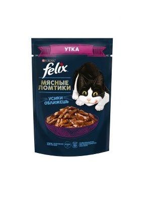 FELIX Мясные Ломтики Корм для взрослых кошек с уткой 75 г