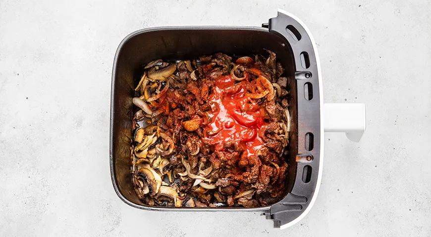 Бефстроганов в аэрогриле