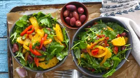 Рецепты с апельсином, салатом и рукколой