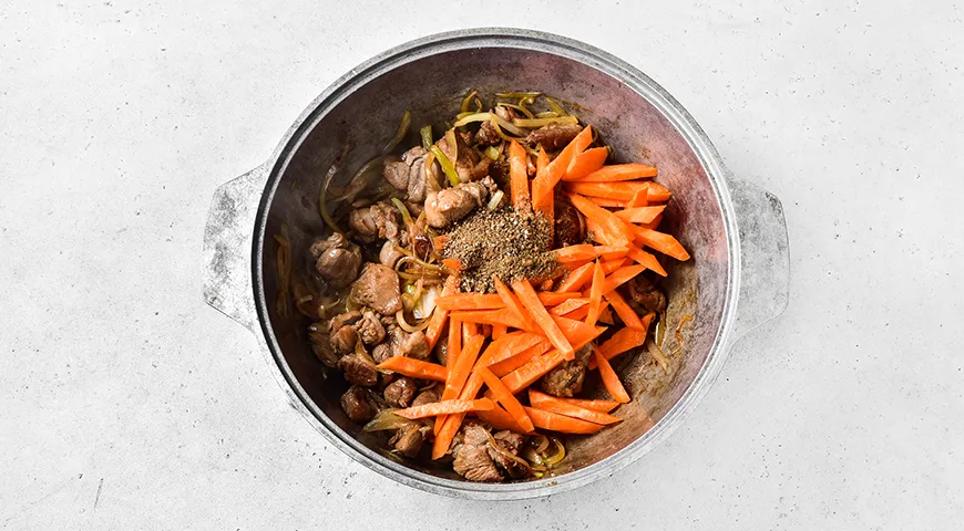 Макароны в казане по татарски