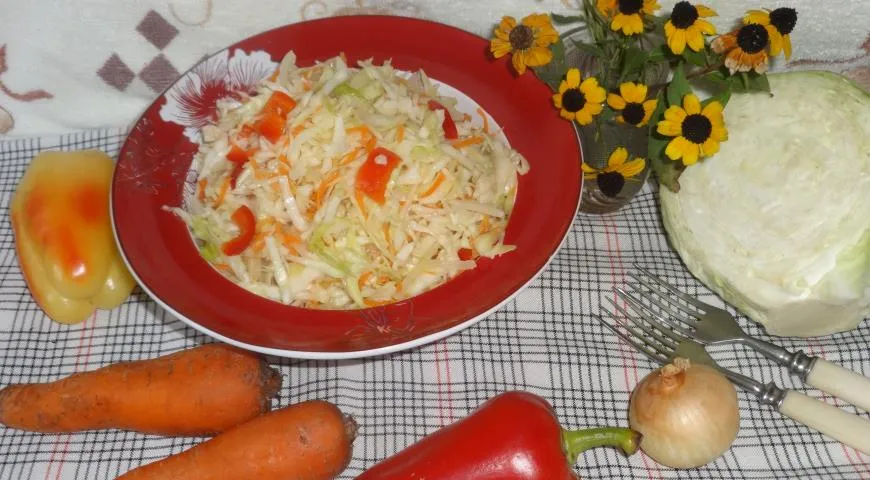 Рецепт быстрой маринованной капусты "Провансаль"