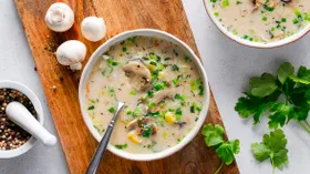 Сырный суп с шампиньонами