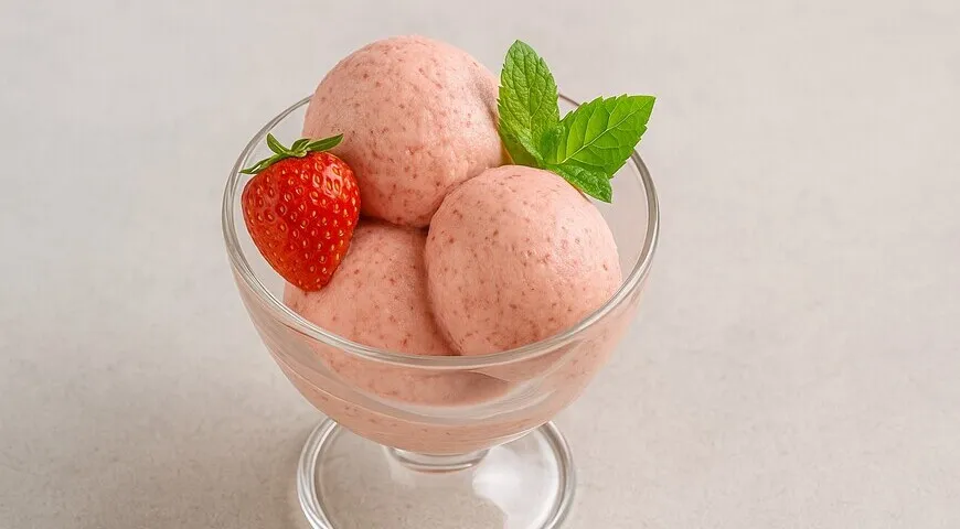 Бананово-клубничное мороженое на молоке