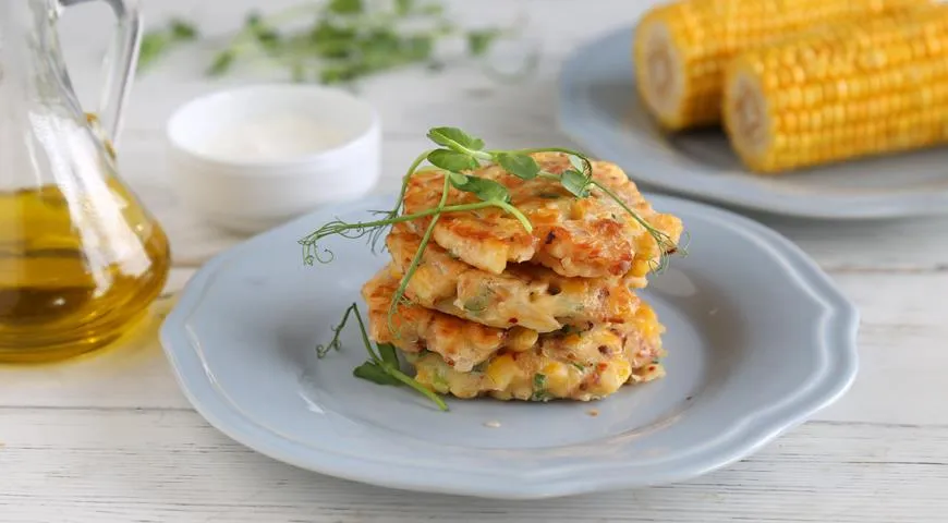 Оладьи с кукурузой и беконом