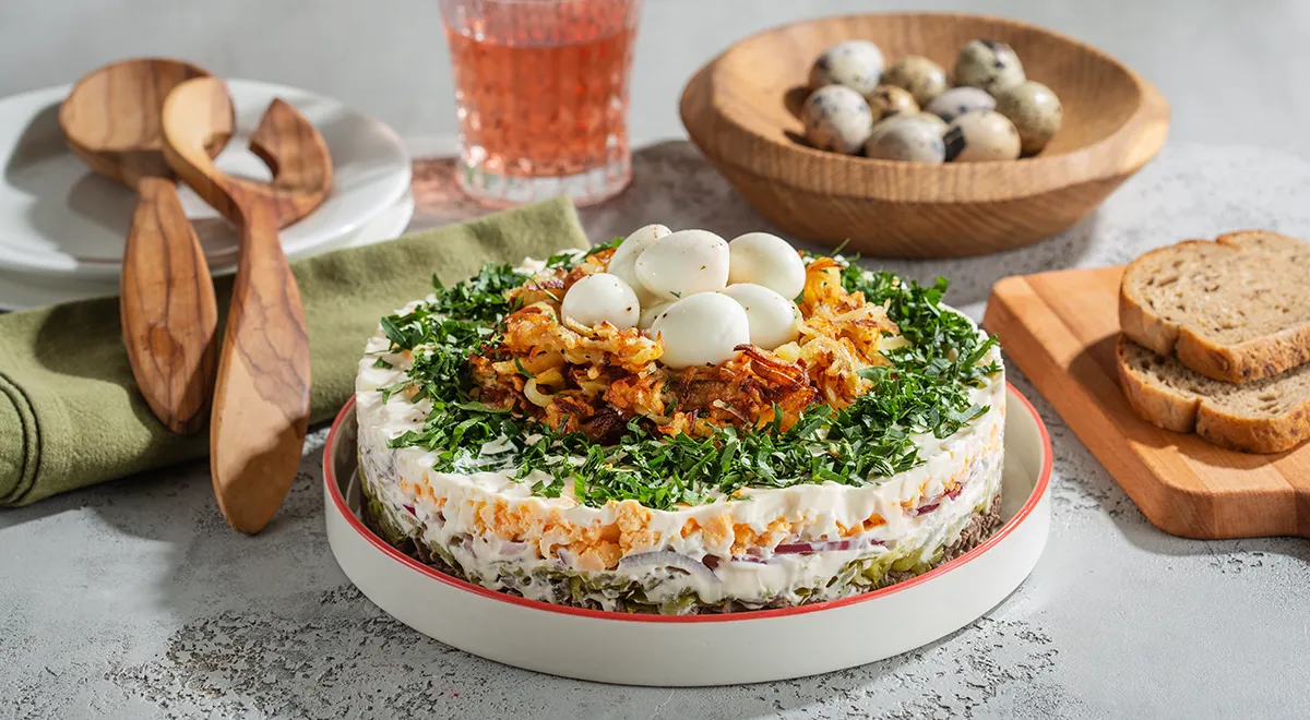 Салат "птичье гнездо"