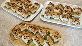 Слоёные квадратики с начинкой