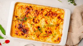 Запеканка из грибов и творога