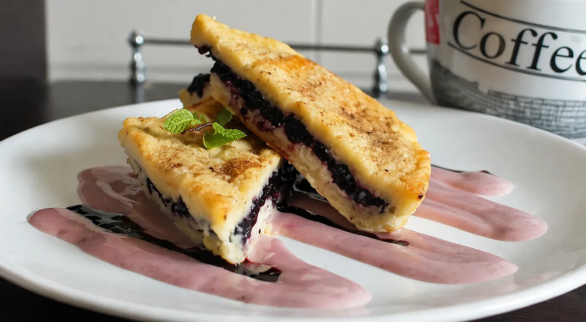 Французский тост с черникой и творожным сыром