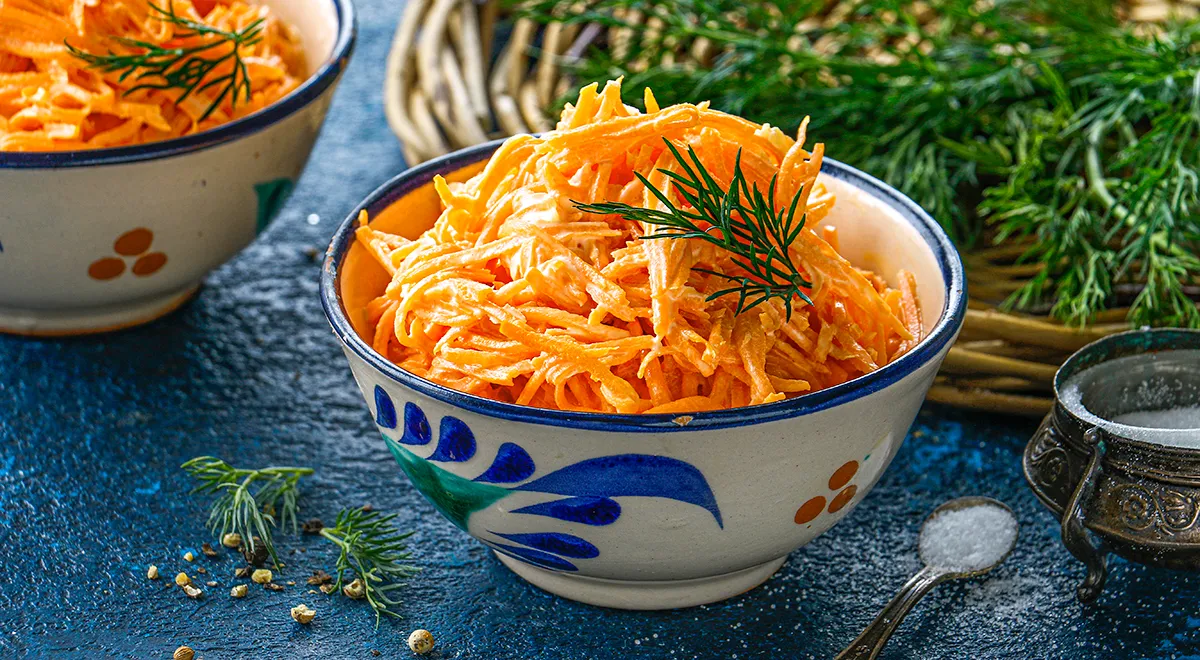 Рецепт моркови с чесноком и легким майонезом