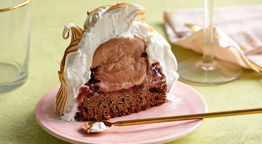 Рецепт пирожного «Мини-Аляска» с кофейным бисквитом