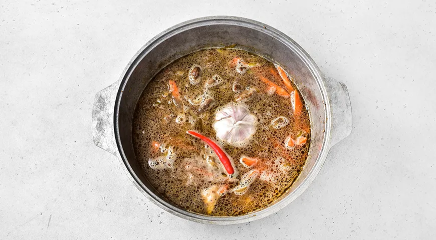 Макароны в казане по татарски