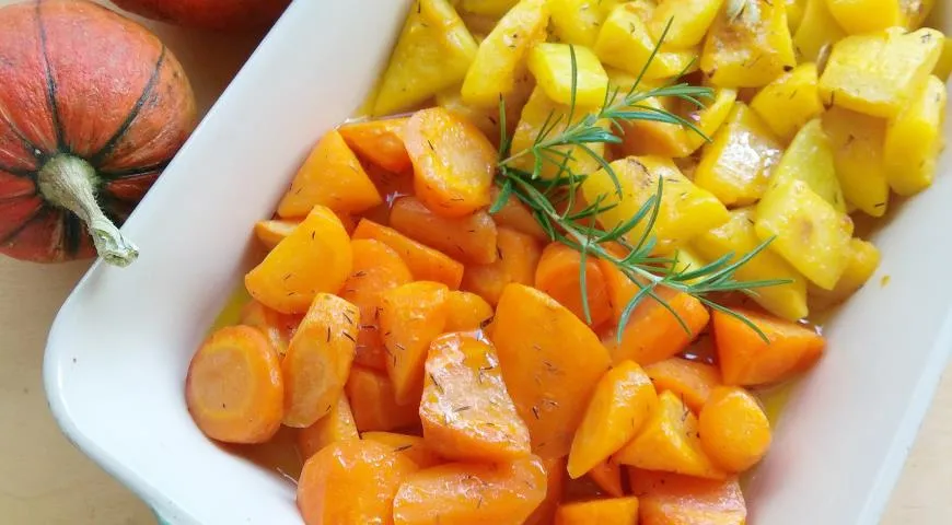 Рецепт карамелизованной моркови и тыквы с виски