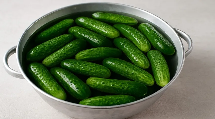 Маринованные огурцы в литровой банке