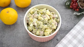 Оливье с ветчиной без моркови