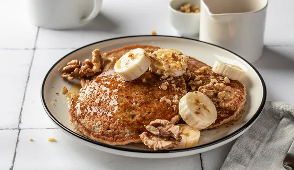 Овсяные панкейки на йогурте с ванилином