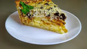Яблочный пирог с шоколадом и творогом