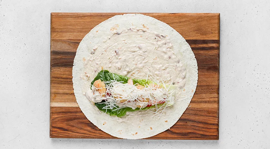 Цезарь-ролл с креветками