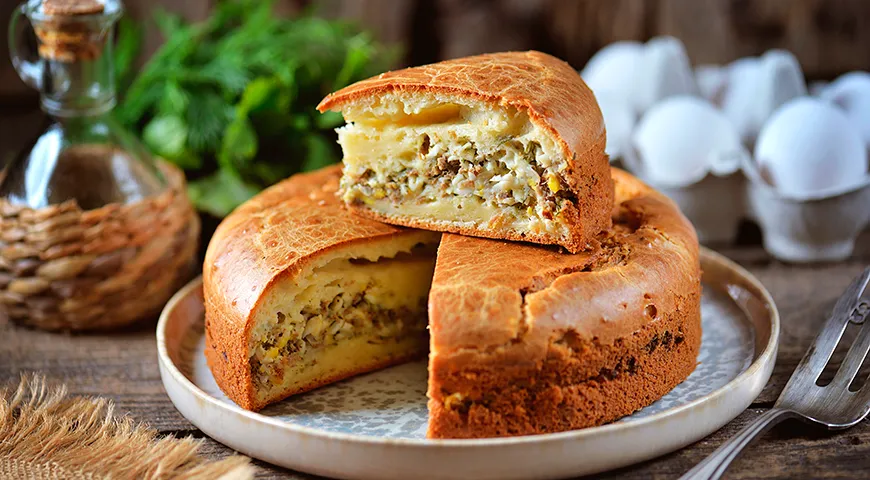 Заливной пирог на минеральной воде