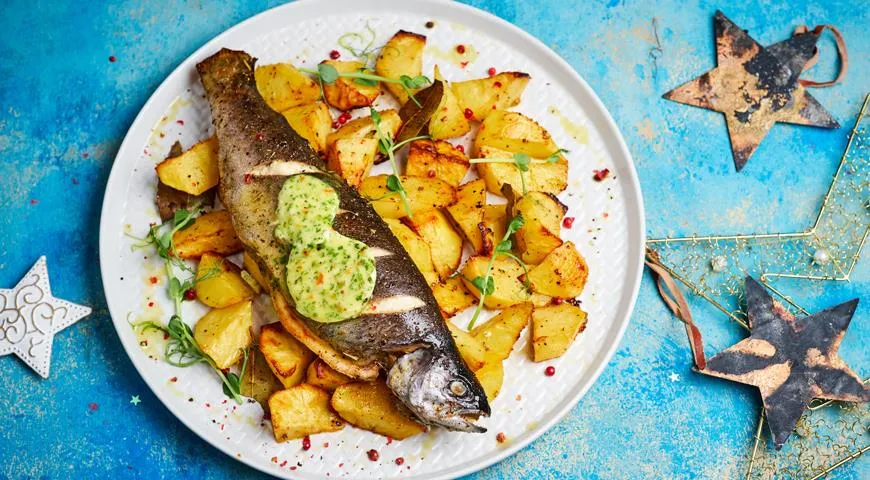 Форель с зеленым маслом