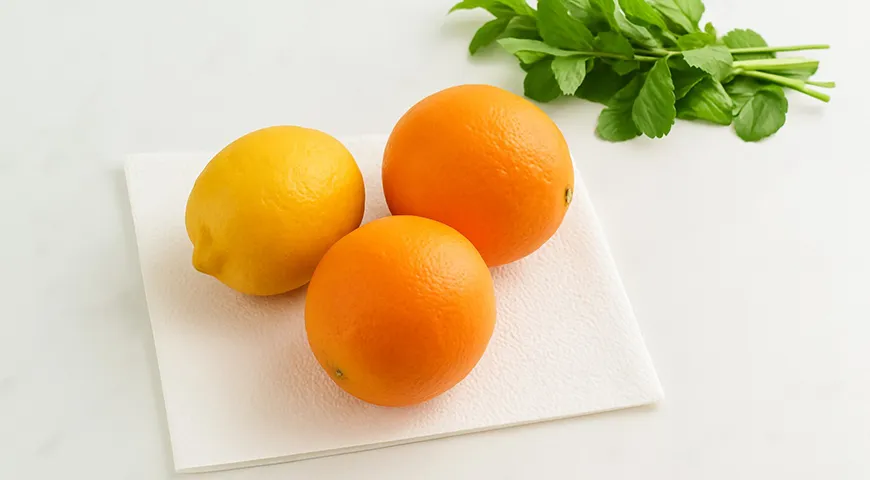 Лимонад из апельсинов, лимона и мяты