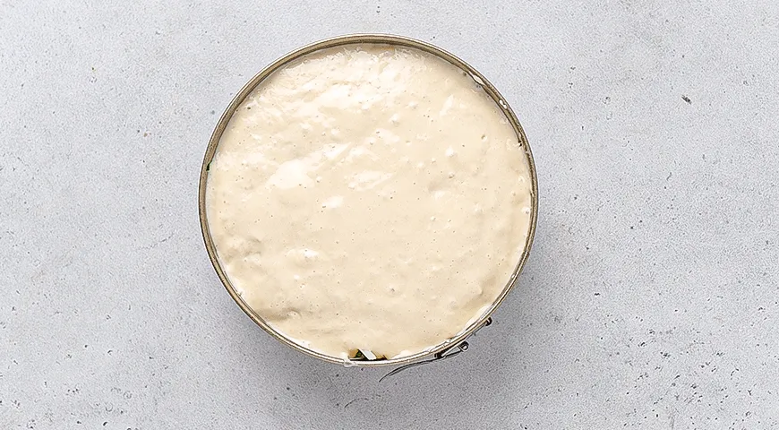 Ленивый пирог с ветчиной и грибами