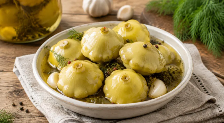 Маленькие патиссоны очень удобно мариновать