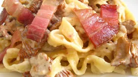 Рецепты с грибами, пастой и ветчиной