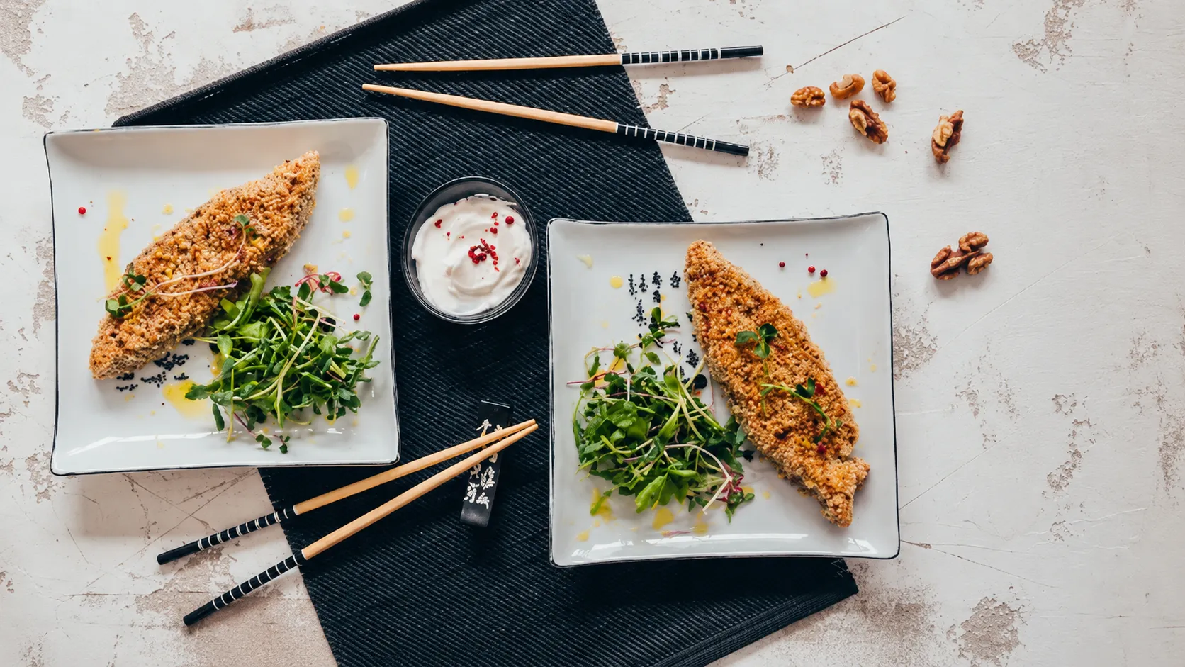 Палтус в ореховой корочке