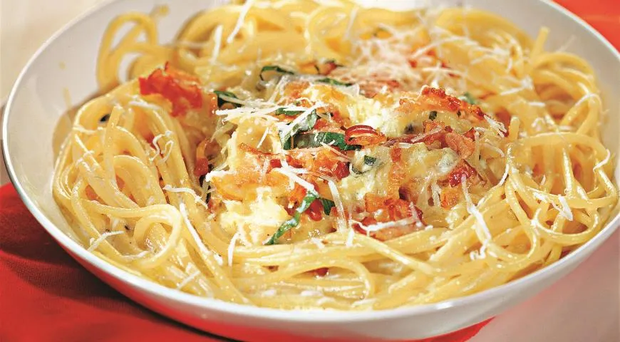 Спагетти карбонара с беконом рецепт – Итальянская кухня: Паста и пицца. «Еда»