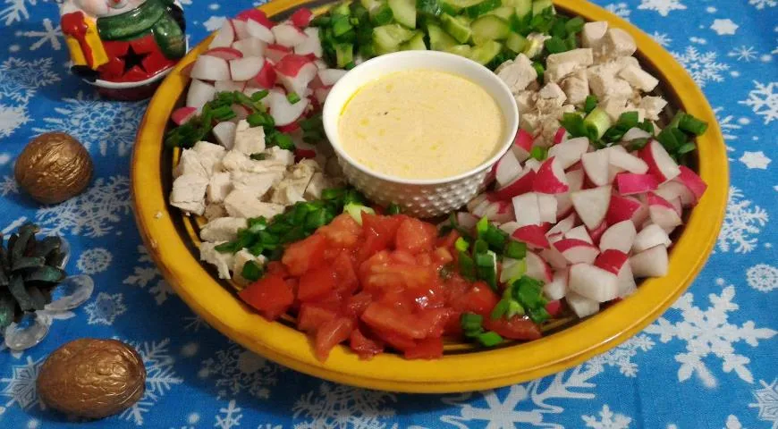 Салат из курицы и свежих овощей рецепт – Узбекская кухня: Салаты. «Еда»