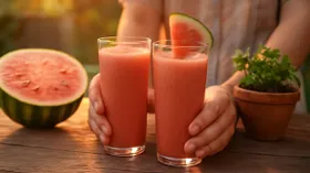 Коктейль из арбуза и молока