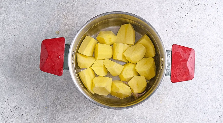 Пюре из батата и картофеля с печеным чесноком