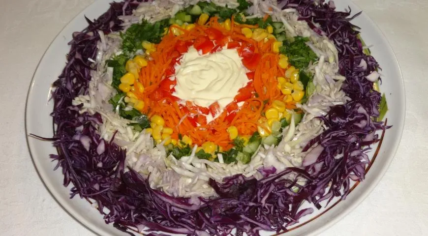 Готовим салат "Овощная радуга"