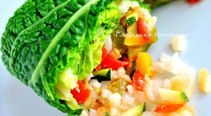 Постные голубцы из савойской капусты